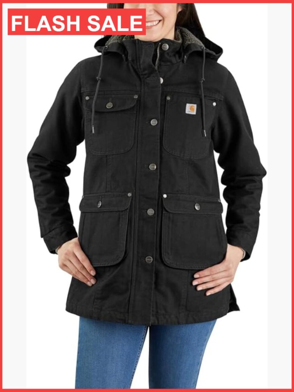 Loose Fit Washed Duck Coat with Arctic Weight Insulation